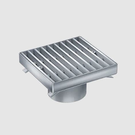 Siphon de sol en acier inox - OS - MEA Water Management - MEA Bautechnik GmbH - pour espace public / avec grille / vertical