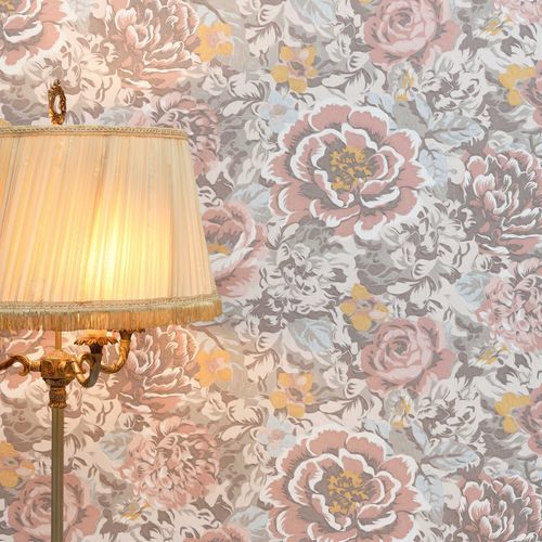 Papier peint contemporain - ARÔME  - LELIEVRE - en textile non-tissé / à motif floral / aspect tissu