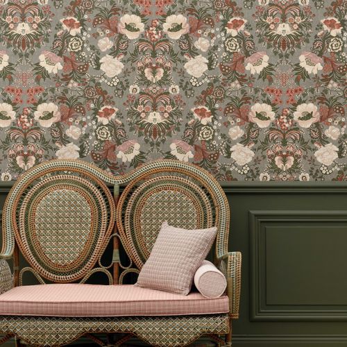 Papier peint vintage - ELOGE  - LELIEVRE - en textile non-tissé / à motif / aspect tissu