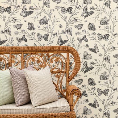 Papier peint contemporain - SÉRÉNADE  - LELIEVRE - en textile non-tissé / à motif floral / à motif animalier