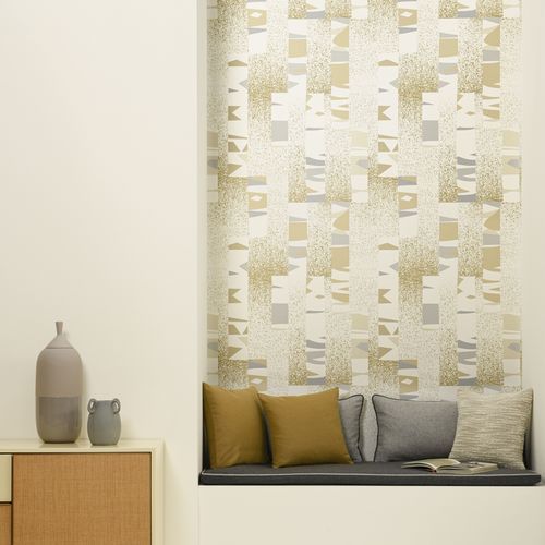 Papier peint contemporain - BETULA  - LELIEVRE - à motif / blanc / bleu