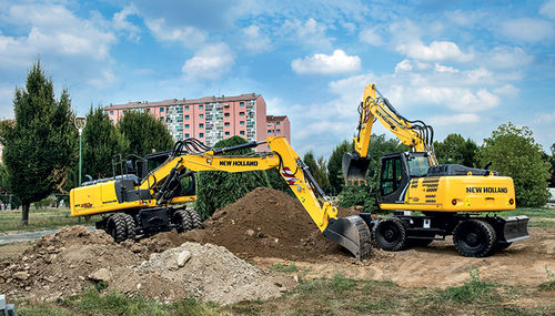 Pelle intermédiaire - WE 170B PRO - New Holland Construction - sur pneus / multifonction / pour chantier