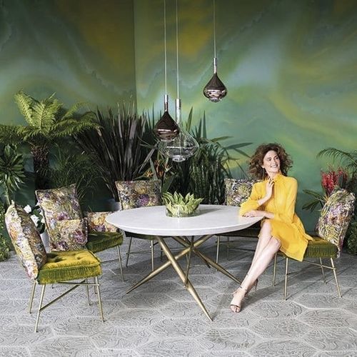 Chaise de salle à manger contemporaine - OHLINDA - BRETZ - d'intérieur / en tissu / avec piètement en acier