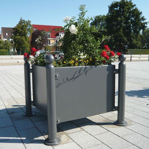 Jardinière en acier - 4025.70PB - Schake GmbH - carrée / contemporaine / d'extérieur