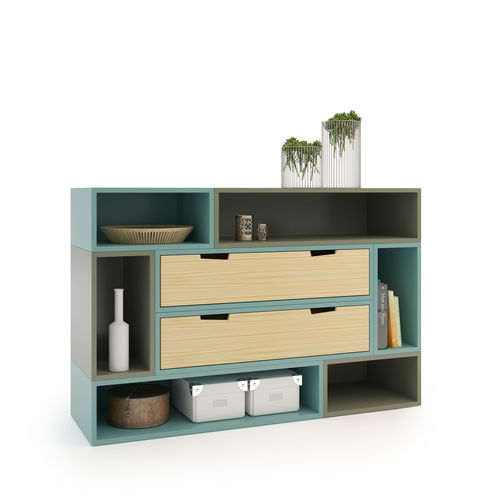 Buffet contemporain - ESPACE LOGGIA - en chêne / en MDF / en pin