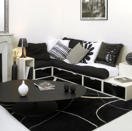 Canapé lit - THE COSY - ESPACE LOGGIA - d'angle / contemporain / en tissu