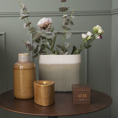 Horloge contemporaine - Block - KARLSSON CLOCKS - de table / réveil / en placage de bois