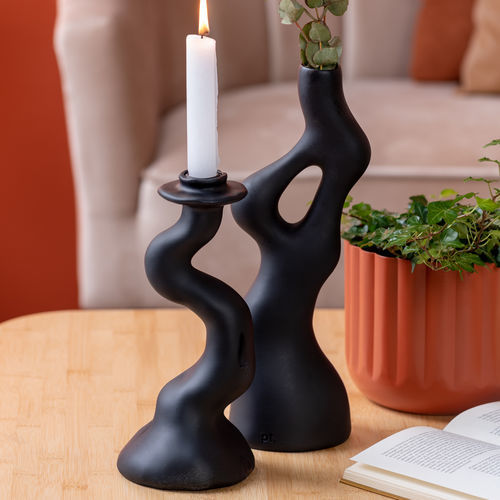 Bougeoir en résine - Organic Swirl - KARLSSON CLOCKS