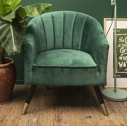 Fauteuil contemporain - Royal - KARLSSON CLOCKS - en velours / marron / noir