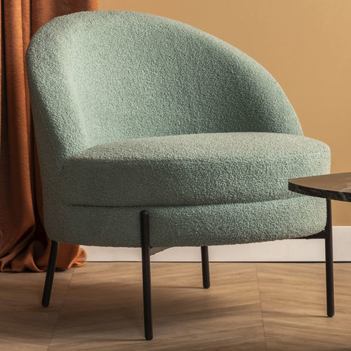 Chauffeuse contemporaine - Noble Teddy Curl - KARLSSON CLOCKS - en polyester / grise / bleue