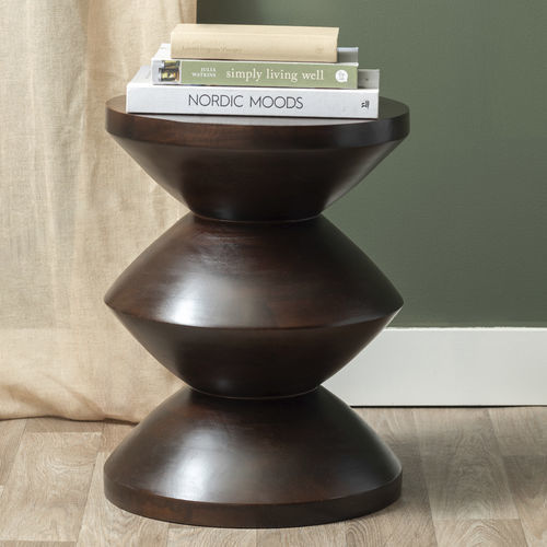 Table d'appoint contemporaine - Totem - KARLSSON CLOCKS - en bois / avec piètement en bois / ronde