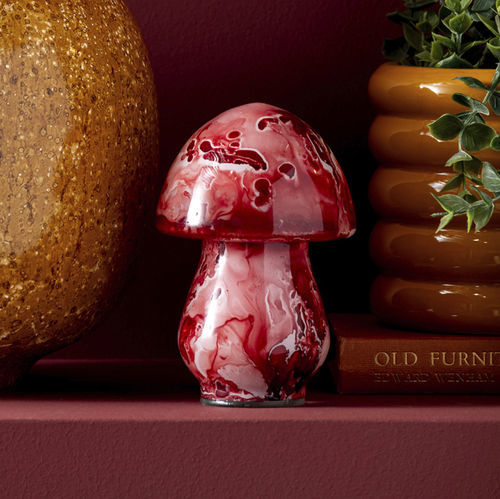 Sculpture en verre soufflé - Mushroom - KARLSSON CLOCKS - à poser / bleue / rouge