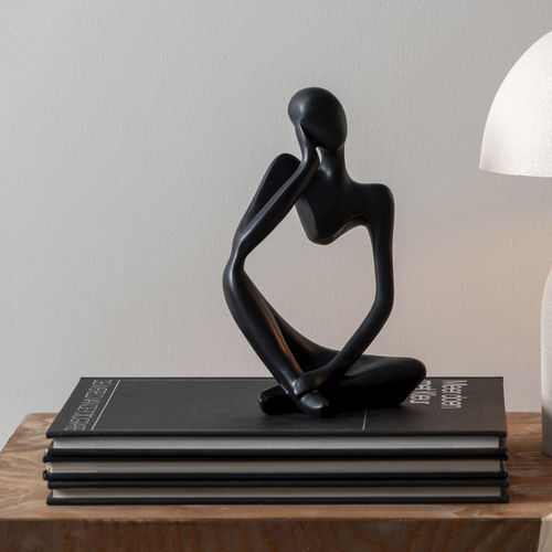 Sculpture en résine - Imagine - KARLSSON CLOCKS - à poser / dorée / noire
