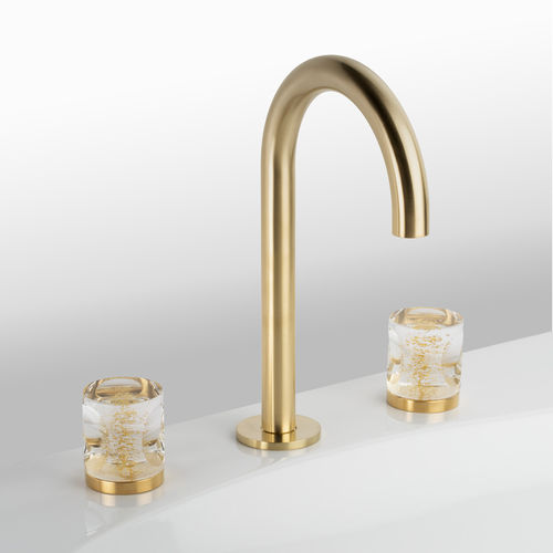 Mélangeur de vasque - C23-1301 CÉLESTE - Cristal&Bronze - à poser / en laiton / en or