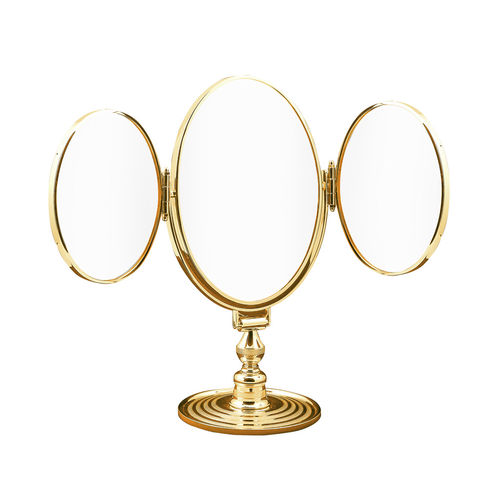 Miroir de salle de bain sur pied - FS01-6150 - Cristal&Bronze - classique / ovale / en laiton