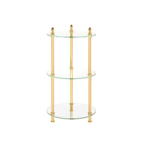 Guéridon classique - FS01-6121 - Cristal&Bronze - en verre / avec piètement en laiton / rond