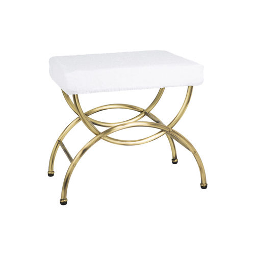 Tabouret contemporain - FS01-6135 - Cristal&Bronze - en tissu / avec piètement en laiton / tapissé