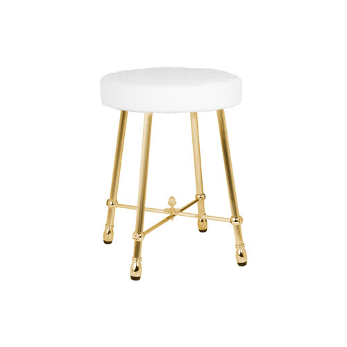 Tabouret classique - FS01-6131 - Cristal&Bronze - avec piètement en laiton / tapissé / rond