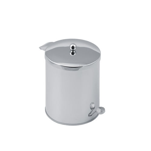 Poubelle de salle de bain - FS01-677 - Cristal&Bronze - en laiton chromé / avec couvercle / à pédale