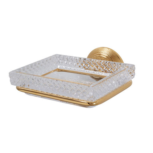 Porte-savon mural - C43-516 &Eacute;L&Eacute;GANCE CLASSIQUE - Cristal&Bronze - en laiton / en cristal