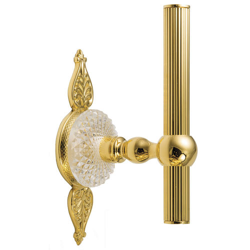 Porte-rouleau WC mural - C45-505 CYGNE AIL&Eacute; - Cristal&Bronze - en laiton