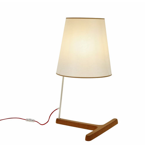 Lampe de table - CORK T-HIGH - FORESTIER - en tissu / en bois / contemporaine