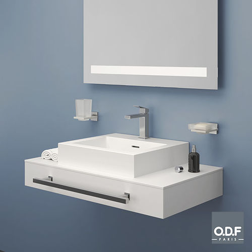 Plan vasque en Fenix NTM® - 2P090 A0 - ODF Paris - à usage professionnel / sur mesure / avec porte-serviettes intégré