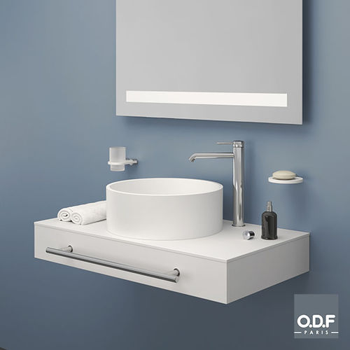 Plan vasque en Fenix NTM® - 3P090 A0 - ODF Paris - à usage professionnel / sur mesure / avec porte-serviettes intégré