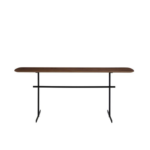 Table d'appoint contemporaine - PRADO - CINNA - en noyer américain / en acier laqué / avec piètement en acier laqué