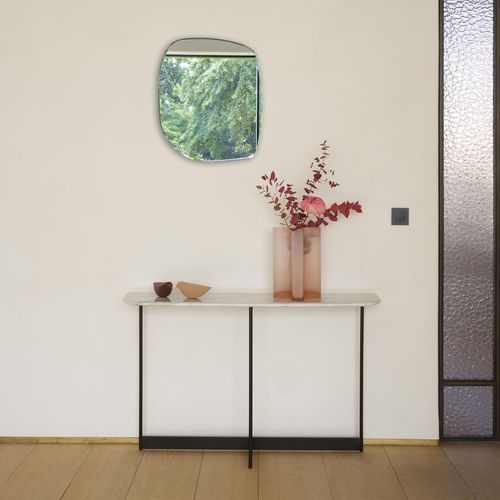 Console design minimaliste - ISTRANA - CINNA - en noyer américain / en marbre / avec piètement en acier laqué