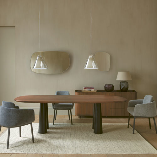 Table contemporaine - HASHIRA - CINNA - en bois / bois / en marbre