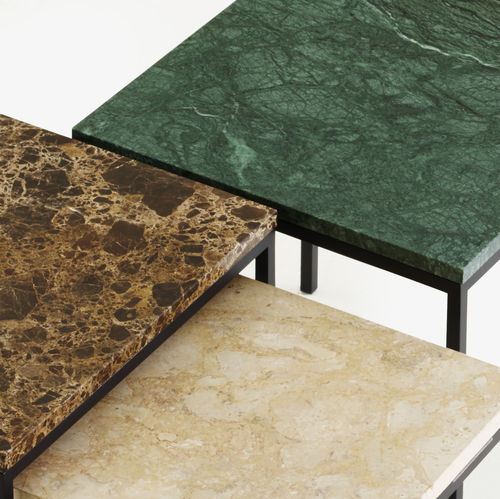 Table basse contemporaine - AMADORA - CINNA - en acier laqué / en marbre / avec piètement en acier laqué