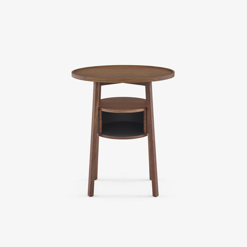 Table de chevet contemporaine - EPISODE - CINNA - en noyer / avec piètement en noyer américain / ovale