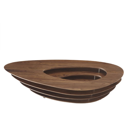 Table basse contemporaine - INTERSTICE  - CINNA - en noyer / en MDF laqué / en acier