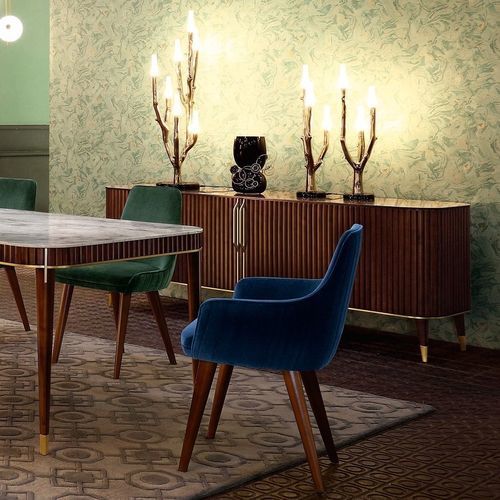 Buffet contemporain - EDEN-ROCK - ROCHE BOBOIS - en placage de bois / à portes coulissantes / 4 pieds