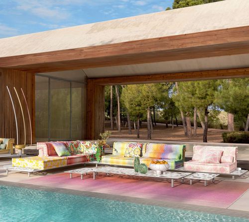 Canapé modulable - MAH JONG  - ROCHE BOBOIS - contemporain / d'extérieur / en tissu