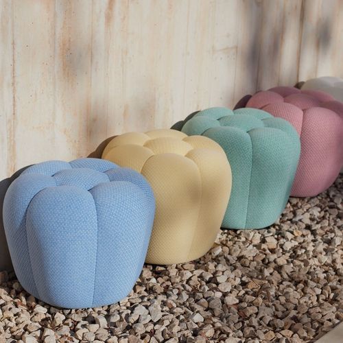 Pouf contemporain - APEX - ROCHE BOBOIS - en tissu / rond / d'extérieur
