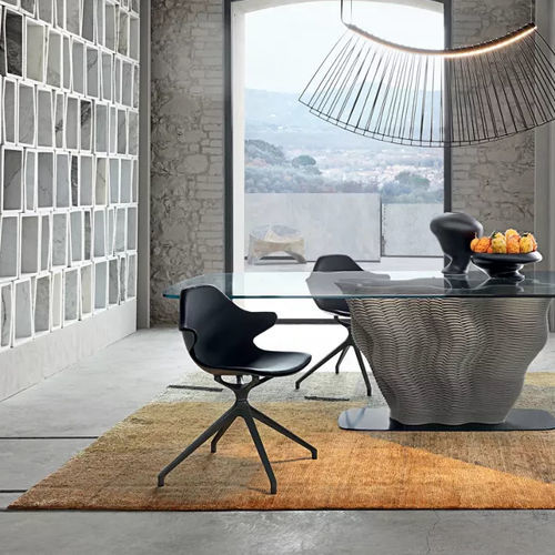 Chaise de bureau contemporaine - CHISTERA - ROCHE BOBOIS - d'intérieur / en aluminium / aluminium