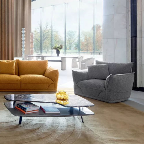 Fauteuil contemporain - PALATINE - ROCHE BOBOIS - en tissu / en contreplaqué / en sapin