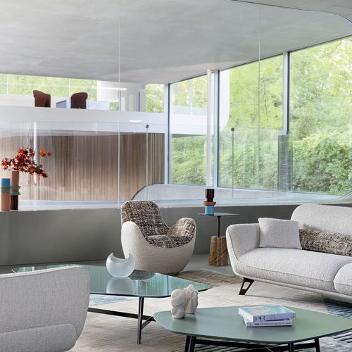Fauteuil contemporain - AIRCELL - ROCHE BOBOIS - en tissu / en cuir / tapissé