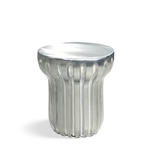 Table d'appoint contemporaine - RADIAN - ROCHE BOBOIS - en fonte d'aluminium / avec piètement en métal / ronde