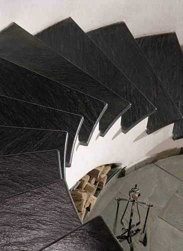 Escalier quart tournant - ITALIAN SLATE - Ardesia Mangini A & D snc - à marches en pierre / structure en métal / contemporain