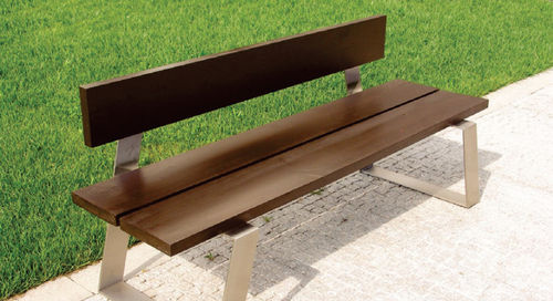 Banc public contemporain - D18 - EUROBOLLARD - en bois / en métal / avec dossier