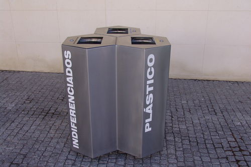 Poubelle publique - HEXA - EUROBOLLARD - de tri sélectif / en inox / sans couvercle
