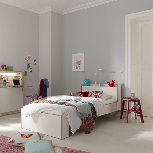 Lit simple - NOOK - Mueller Moebelwerkstätten - contemporain / avec tête de lit / avec rangement intégré