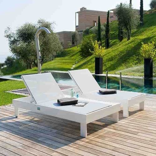 Bain de soleil contemporain - POLLUCE - Crema Outdoor S.r.l. - en tissu / en aluminium / d'extérieur