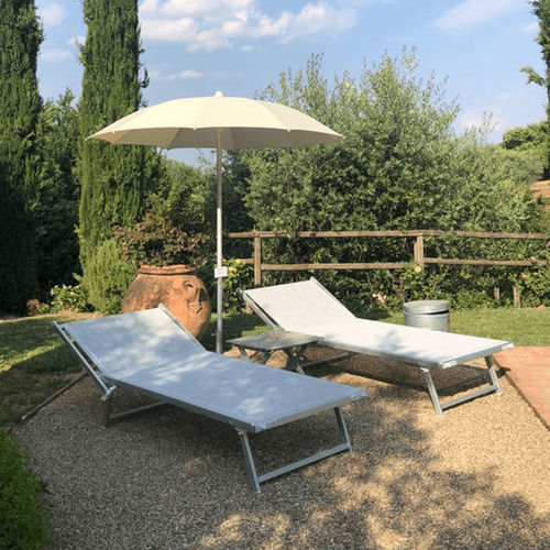 Bain de soleil contemporain - ULISSE VIP - Crema Outdoor S.r.l. - en tissu / en aluminium / en acier inoxydable
