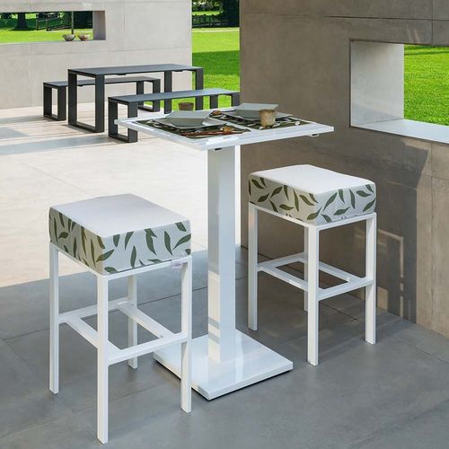 Table mange-debout contemporaine - ORIONE  - Crema Outdoor S.r.l. - aluminium / en acier inoxydable / avec piètement en aluminium