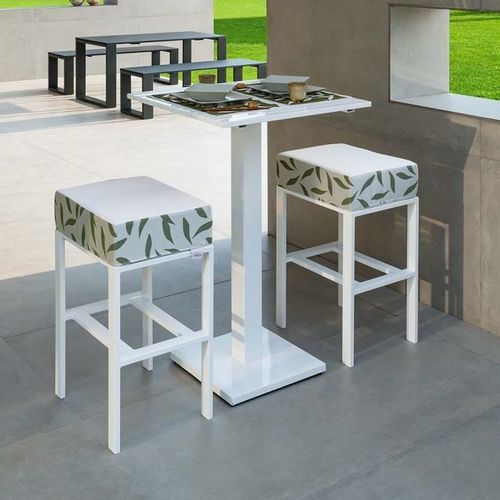 Tabouret de bar contemporain - FEBE - Crema Outdoor S.r.l. - en tissu acrylique / en acier / en mousse de polyuréthane