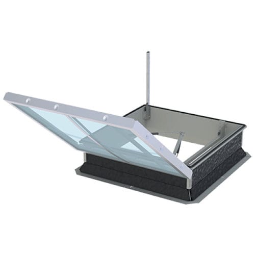 Lanterneau pour toiture-terrasse - Natural - Plásticos y Claraboyas Matilla - pour ventilation / électrique / avec costière